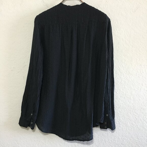 Raquel Allegra Womens 2 Polka Dot Embroidered Button Down Blouse Long Sleeves - Picture 11 of 16